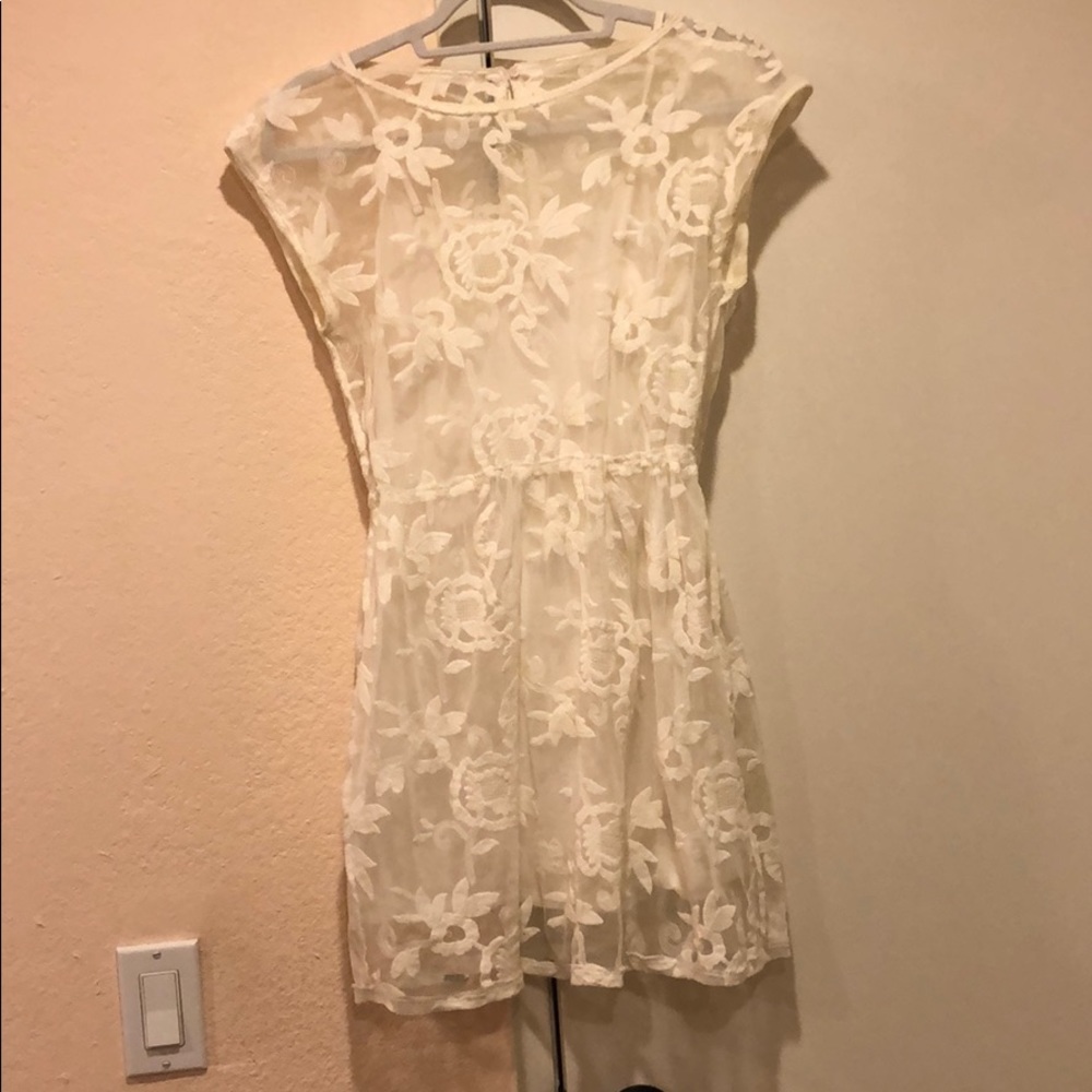 abercrombie embroidered dress with slip